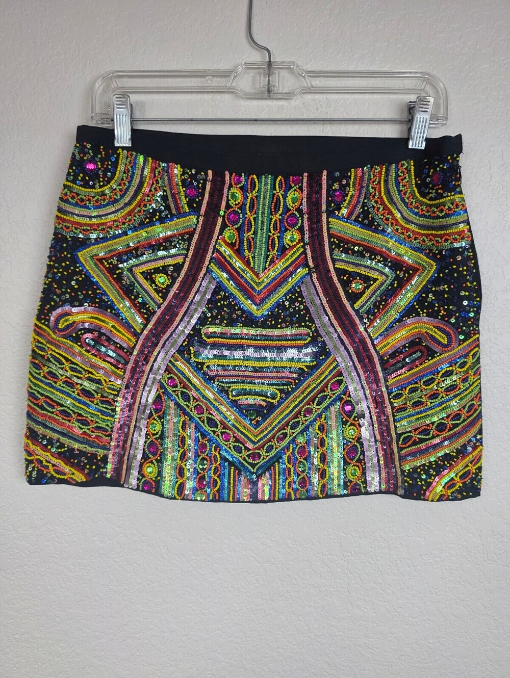 Anthropologie Raga Embellished Sequin Mini Skirt Medium
